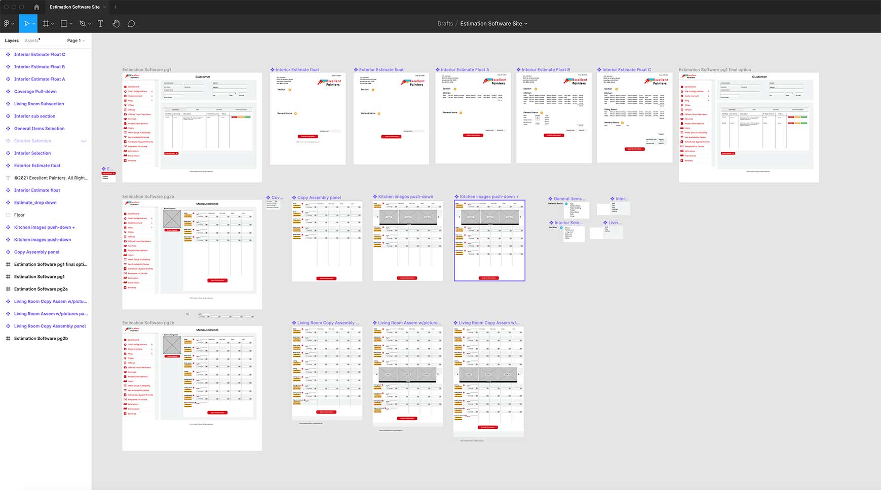 Estimation Work Screen